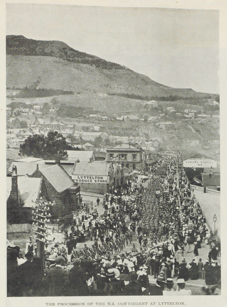 The New Zealand Contingent at Lyttelton, 1900
