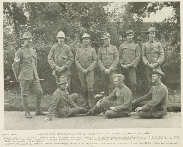 Invalided Troopers arrived in Wellington, New Zealand, 1900