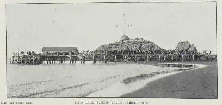 Cave Rock, Sumner Beach, Christchurch, 1904
