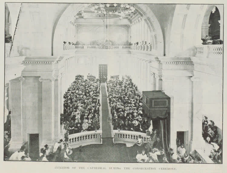 Interior of the cathedral during the consecration ceremony, 1905