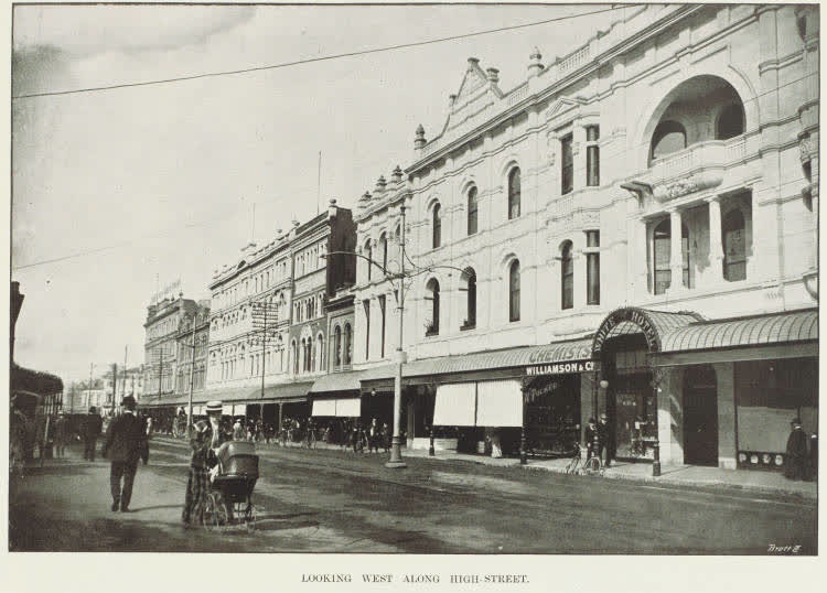 Looking west along High Street, 1906
