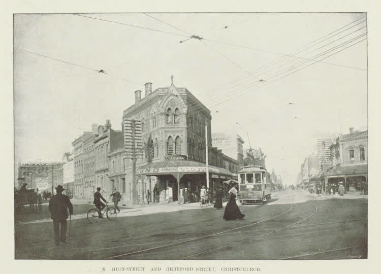 High-Street and Hereford-Street, Christchurch, 1906