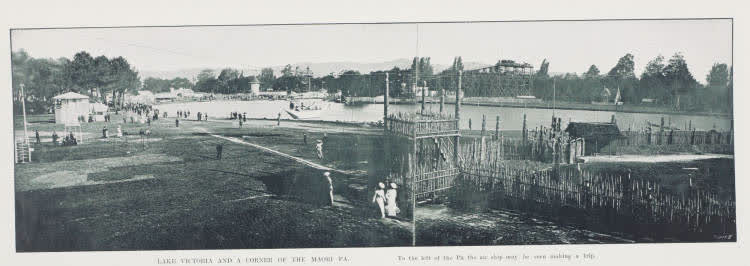 Lake Victoria and a corner of the Māori pa, 1906