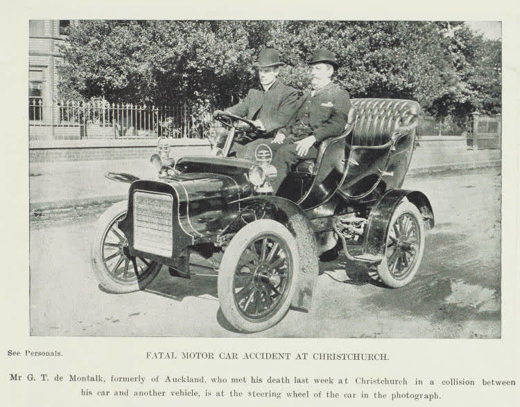 Fatal motor car accident at Christchurch, 1906