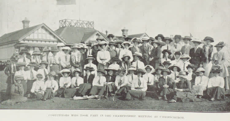 Competitors who took part in the championship meeting at Christchurch, 1910