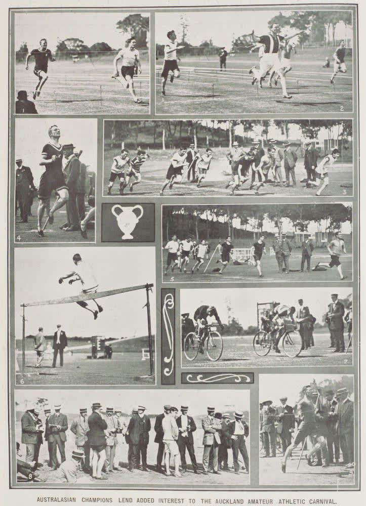 Australasian champions lend added interest to the Auckland Amateur Athletic Carnival, 1912