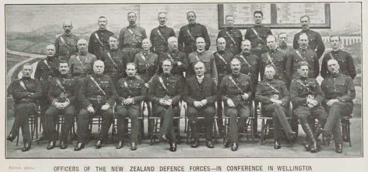 Officers of the New Zealand Defence Forces - in conference in Wellington, 1912