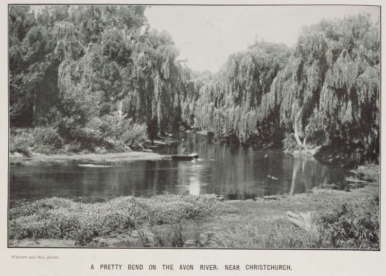 A pretty bend on the Avon River, near Christchurch, 1912