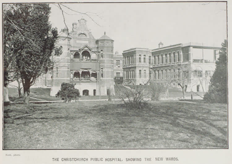 The Christchurch Public Hospital showing the new wards, 1912