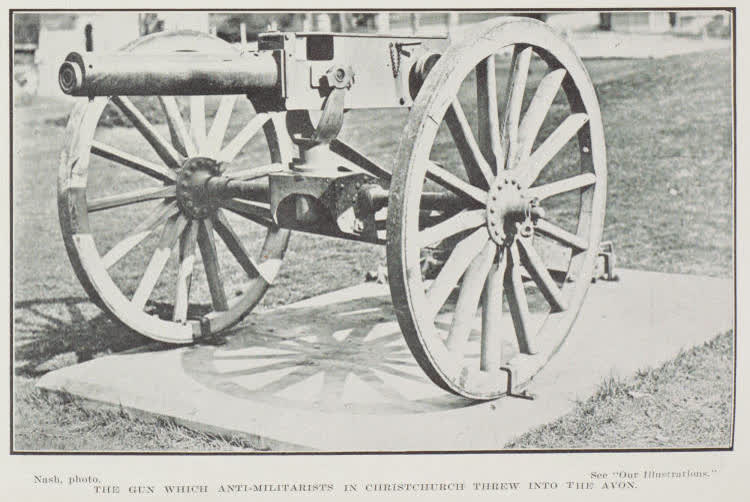 The gun which anti-militarists in Christchurch threw into the Avon, 1912