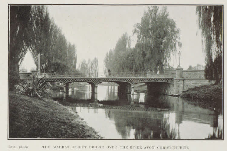 The Madras Street Bridge over the Avon River, Christchurch, 1912