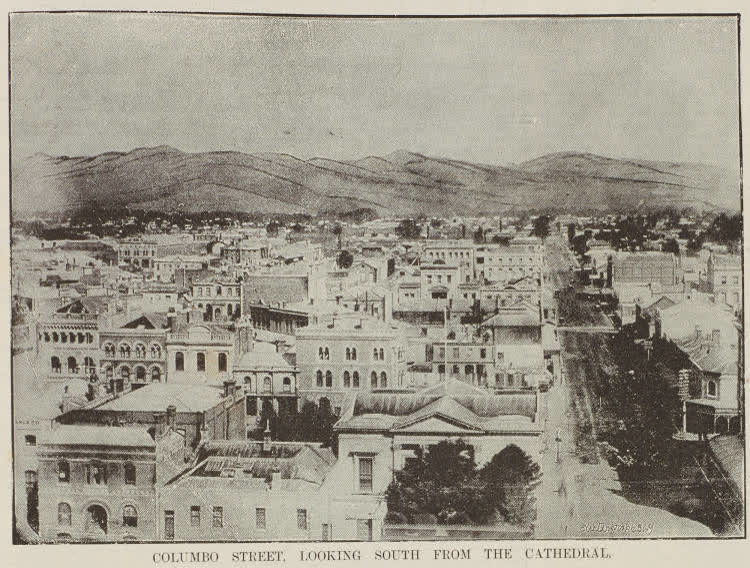 Columbo Street, looking south from the cathedral, 1891