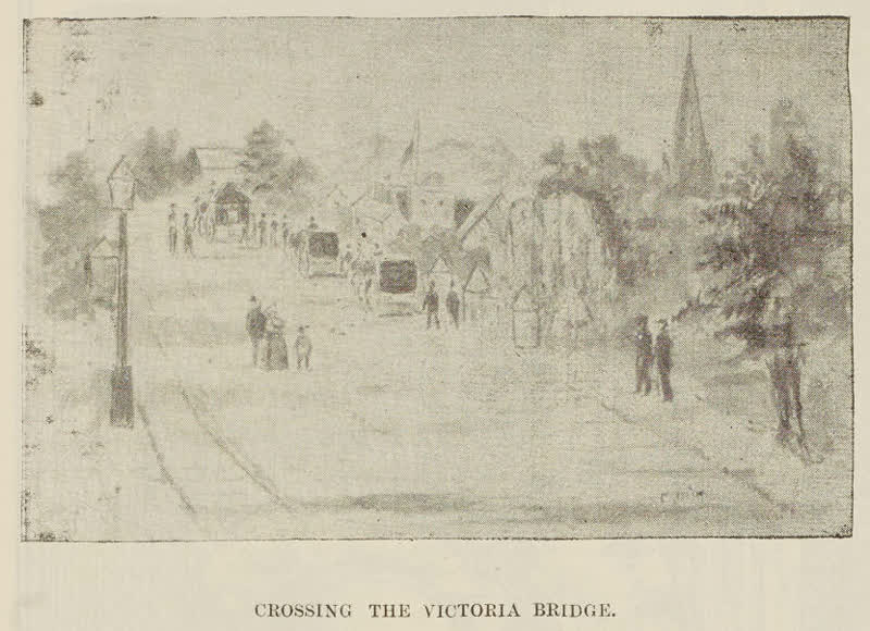 Crossing the Victoria Bridge, 1894