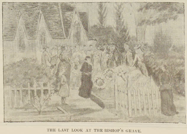 Last look at Bishop Harper's grave, 1894