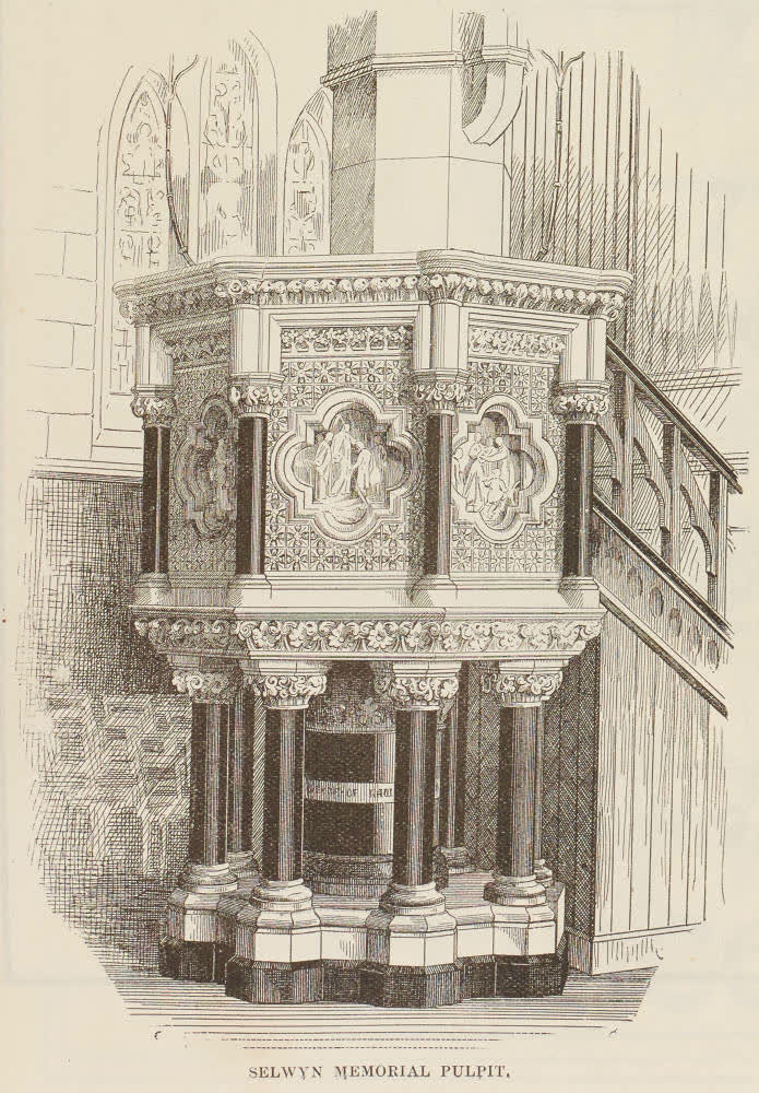 Selwyn Memorial Pulpit in the Christchurch Cathedral, 1894