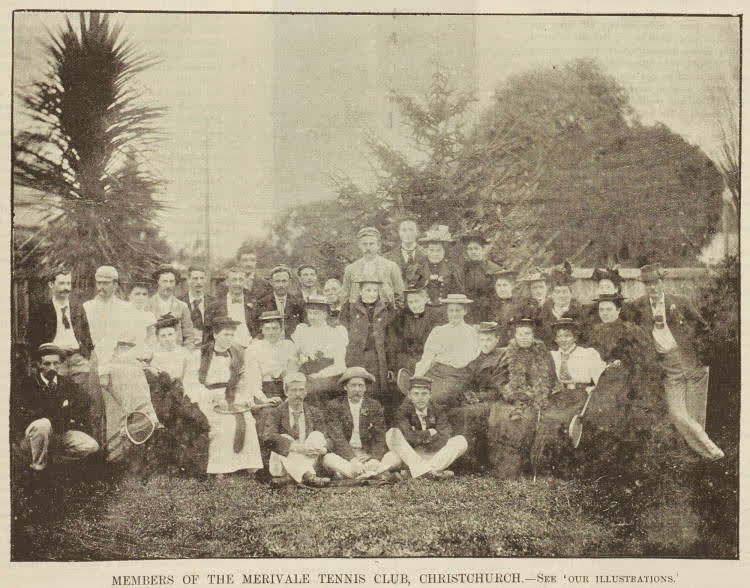 Members of the Merivale Tennis Club, Christchurch, 1894