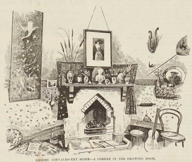 Rhodes' Convalescent Home - a corner in the drawing room, 1894