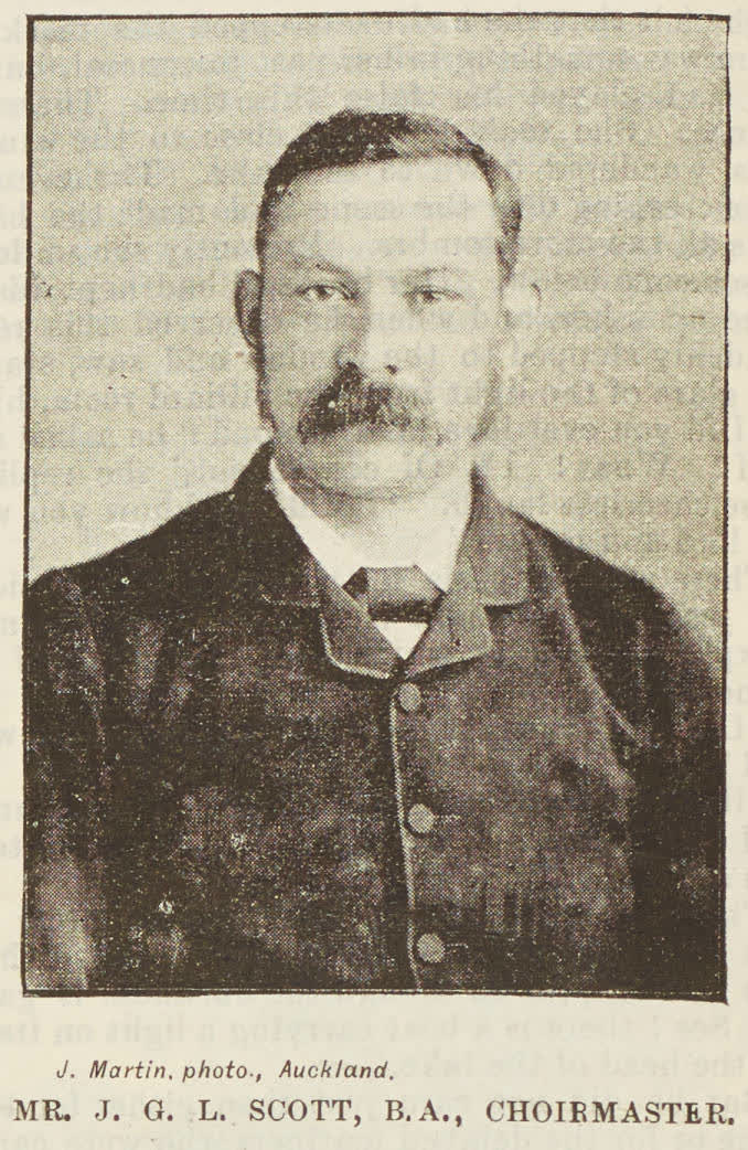 Mr J G L Scott, B.A., Choirmaster, 1894