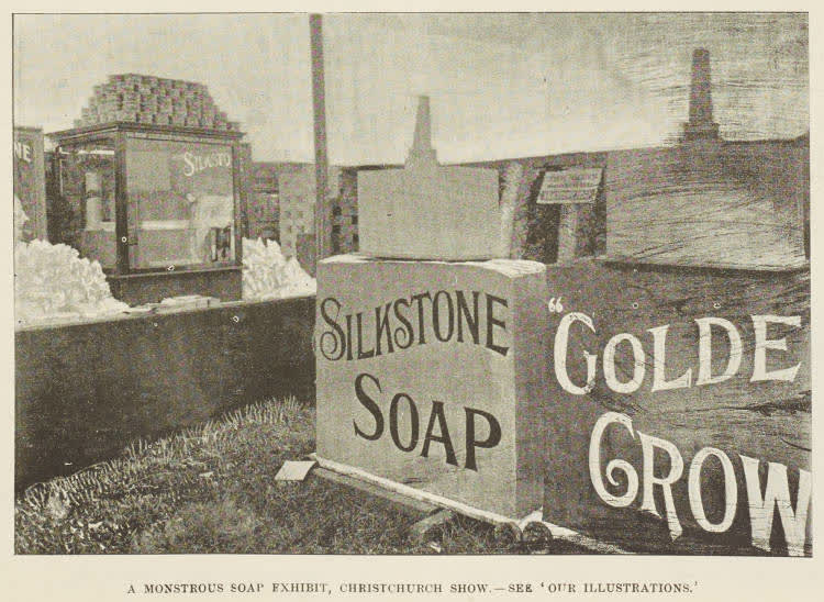 A monstrous soap exhibit, Christchurch Show, 1894