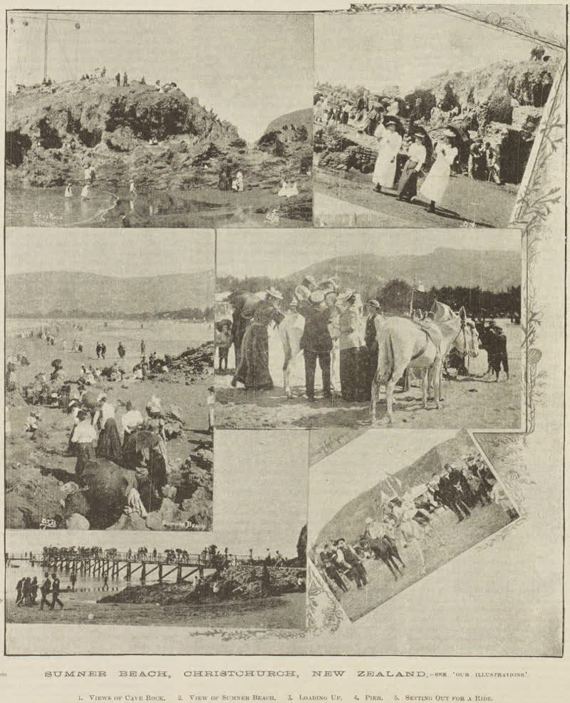 Sumner Beach, Christchurch, New Zealand, 1895