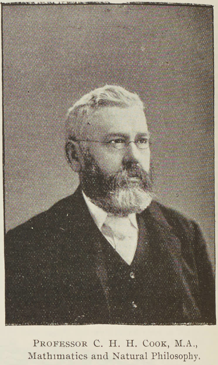 Professor C.H.H. Cook, M.A., Mathematics and Natural Philosophy, 1895