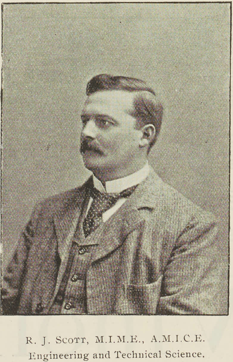 R. J. Scott., M.I.M.E., A.M.I.C.E., Engineering and Technical Science, 1895