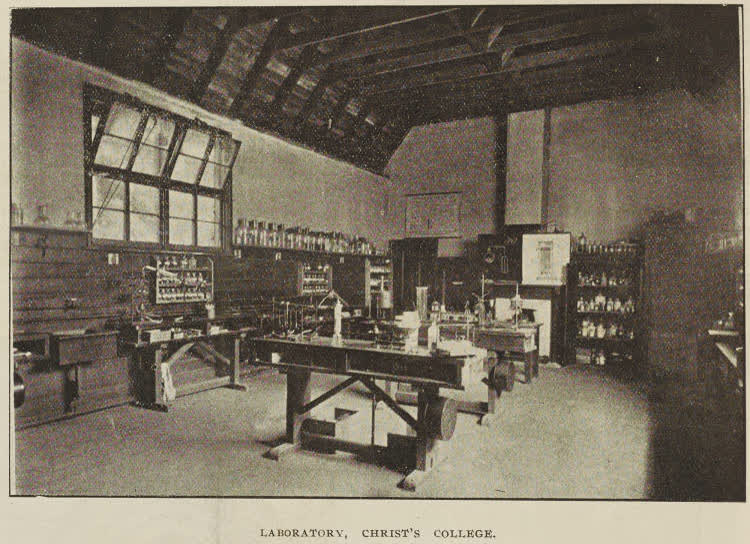 Laboratory, Christ's College, 1896
