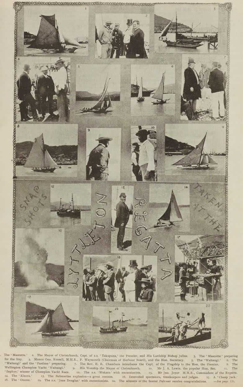 Snap shots taken at the Lyttelton Regatta, 1896