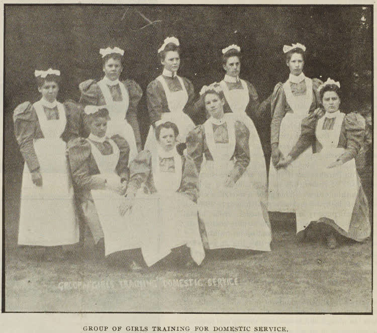 Group of girls training for domestic service, 1896