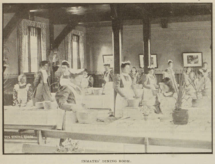 Inmates' dining room, 1896