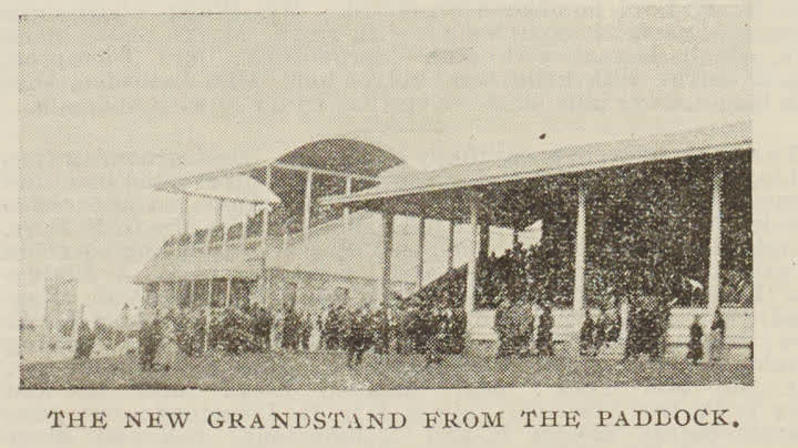 The new grandstand from the paddock, 1896