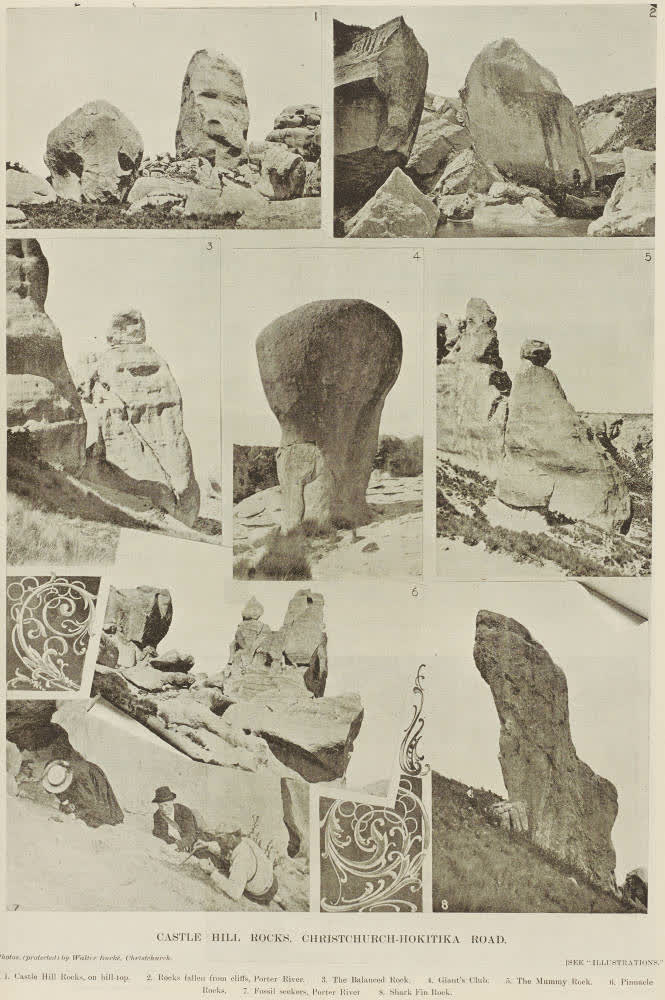 Castle Hill Rocks, Christchurch-Hokitika Road, 1898