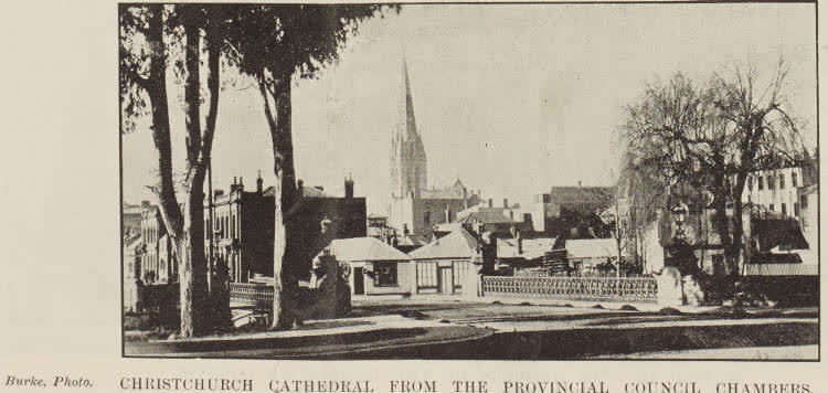 Christchurch Cathedral from the Provincial Council Chambers, 1898