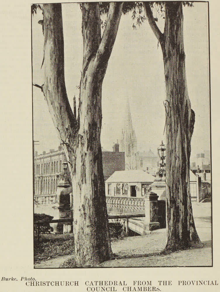 Christchurch Cathedral from the Provincial Council Chambers, 1898