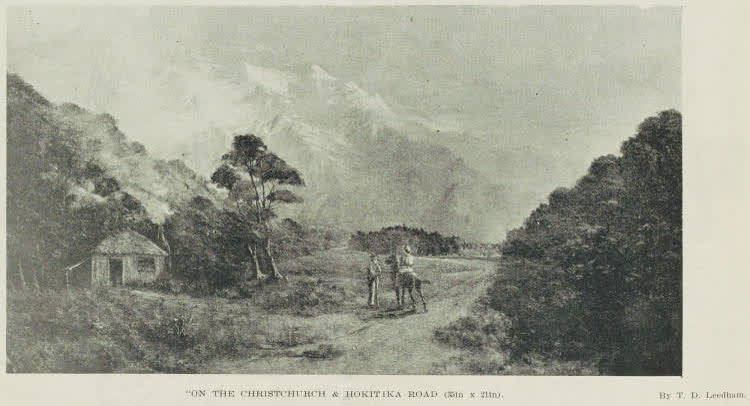 On the Christchurch & Hokitika road (35in x 21in), 1899