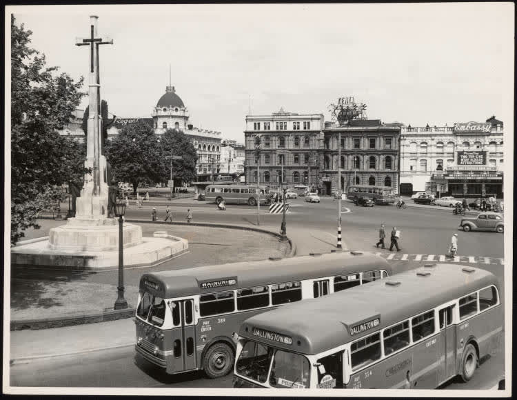 View of Cathedral Square, Christchurch, 1956, 1956