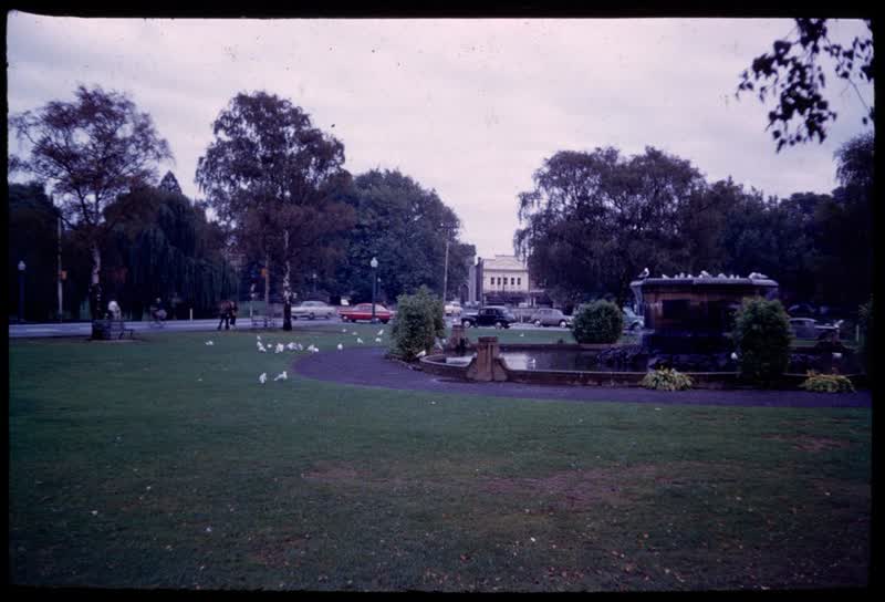 Victoria Square, Christchurch - the outlook from the Federal Hotel, our local headquarters, 1959
