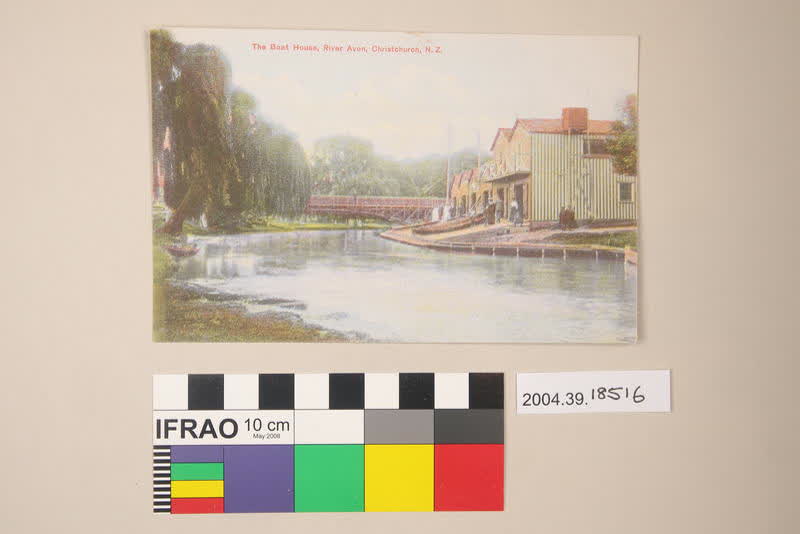 Postcard: The Boat House, River Avon, Christchurch, New Zealand, 1910
