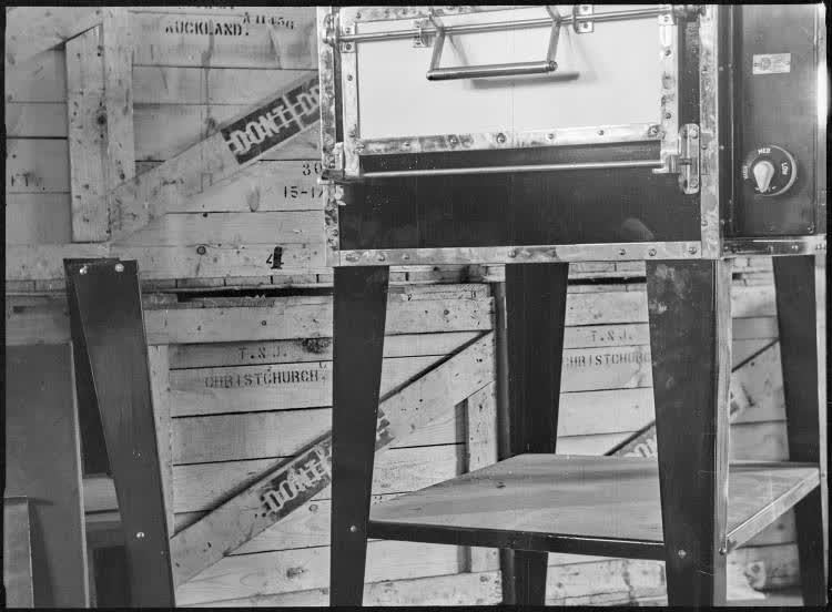 Turnbull and Jones Ltd oven and crates, 1930