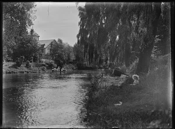 Bathing in the Avon River, 1900
