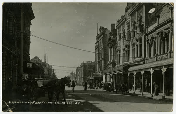 Cashel St., Christchurch, 1900