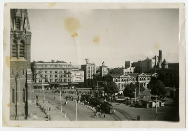 Cathedral square and United Service Hotel, 1940