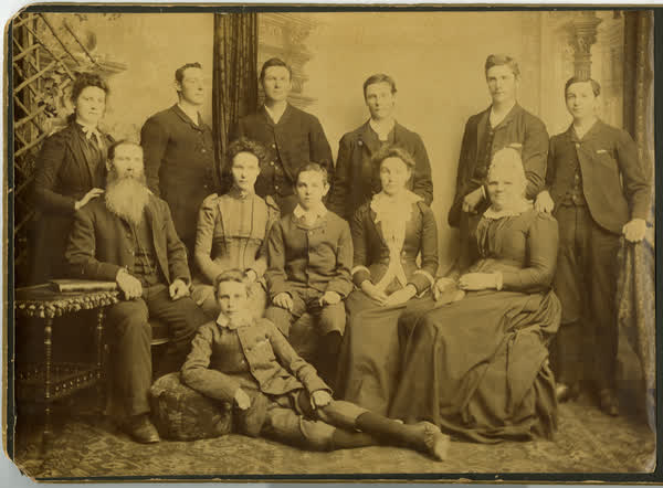 Mary and William Thompson and their family, 1880