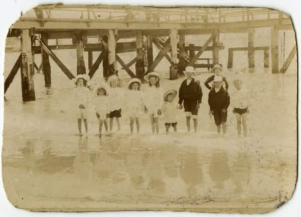 The Clarkson family at Sumner Beach, 1902 or 3, 1900