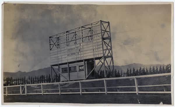 Scoreboard at Sydenham Park, 1920
