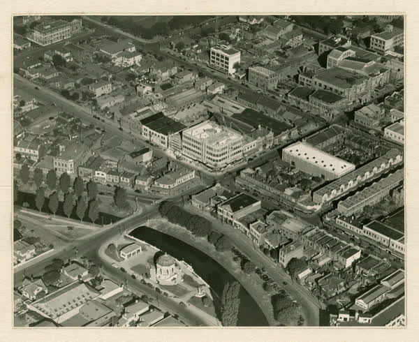 Aerial view of Municipal Electricity Department building, 1939