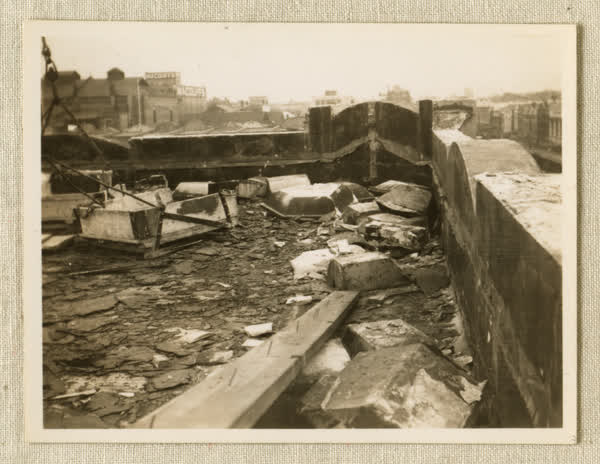 Demolition of parapet of the former Municipal Electricity Department building, 1930