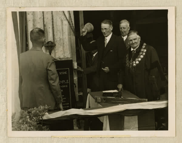 Laying of the Municipal Electricity Department building foundation stone, 1938