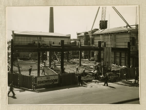 Construction of the Municipal Electricity Department building, 1938