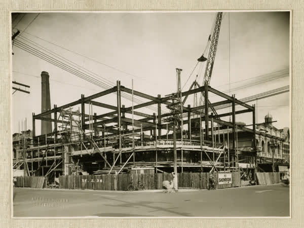 Construction of the Municipal Electricity Department building, 1938